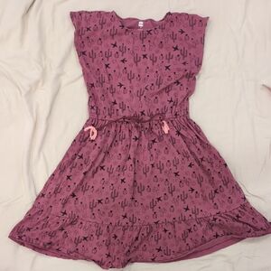 Tea Collection 100% Cotton Pink Cactus Print Kids Dress